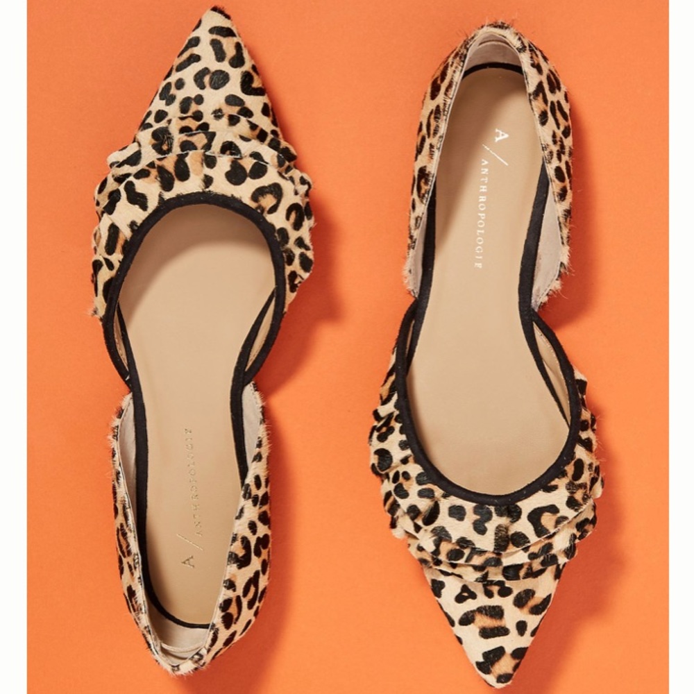 ANTHROPOLOGIE Sylvie Ruffled D'Orsay Flats